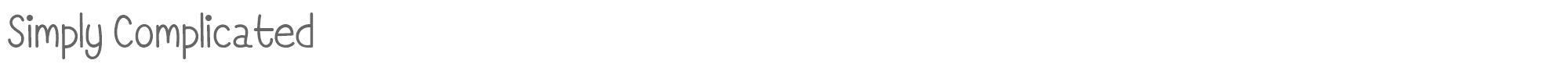 Sample characters Simply Complicated Font